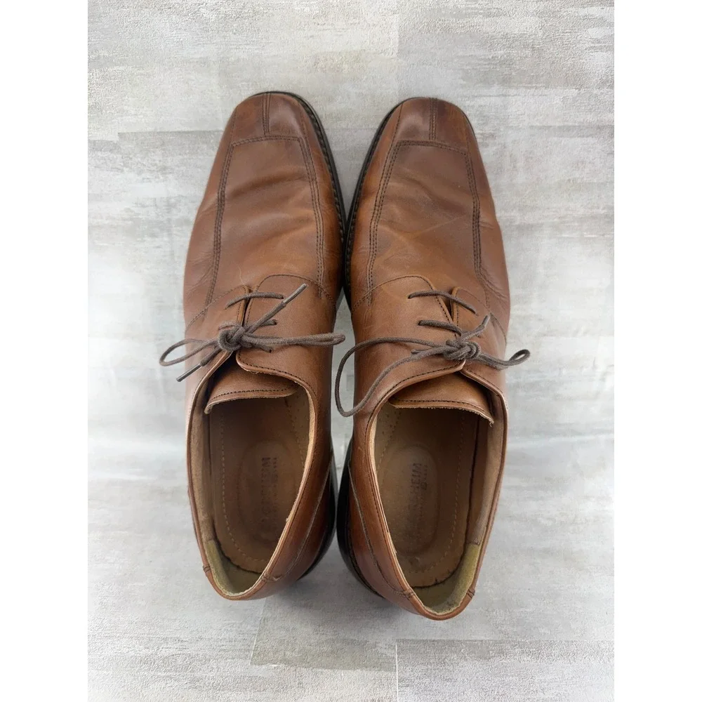 Florsheim Men Cognac Brown Leather Bicycle Toe Derby Dress Shoes 11175-221 13D